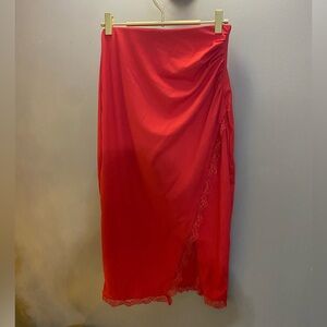 Vibrant Red Skirt by Popilush